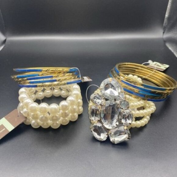 Forever 21 Jewelry Lot 9 New Tagged Pcs Bangles Bracelets Earrings Necklaces XXI - Picture 3 of 10